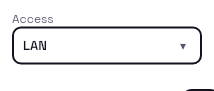 Server Access setting: 1 marks the LAN access selector